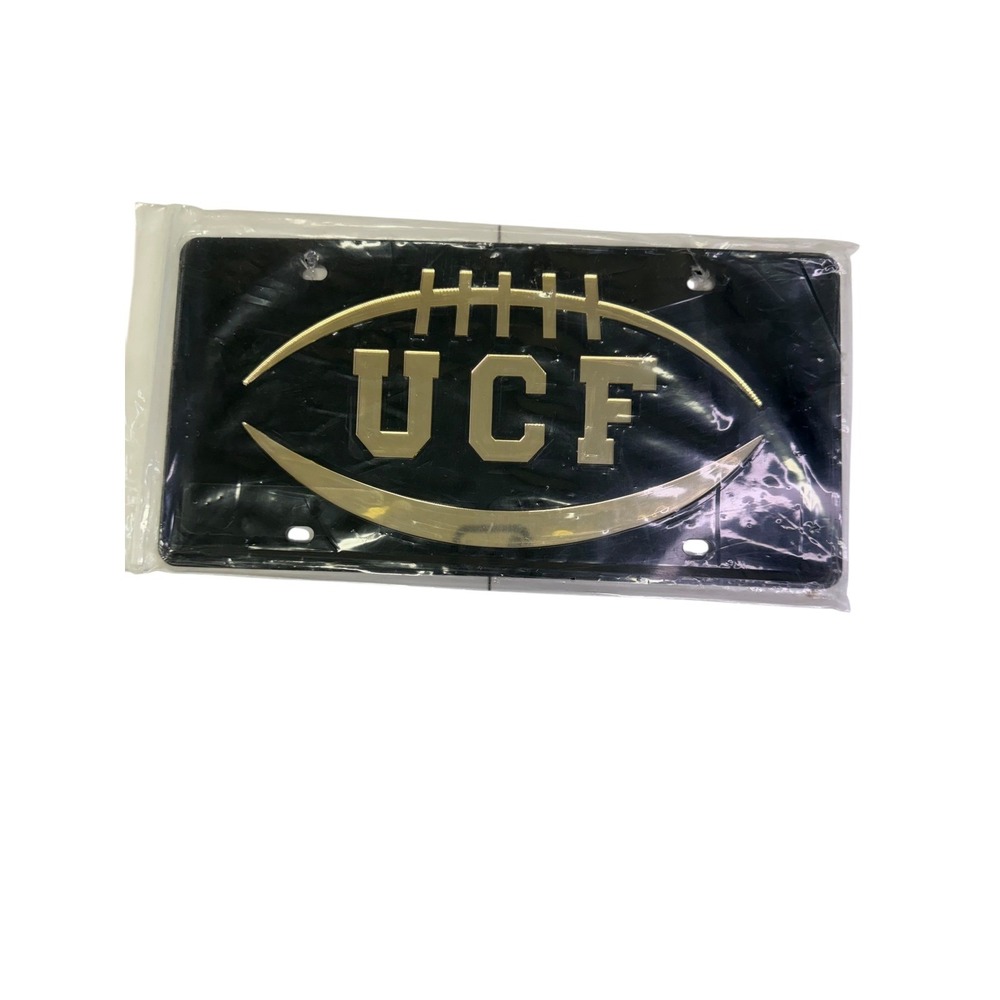 UCF Knights Football License Plate Black‎ Gold Acrylic Auto Tag NCAA